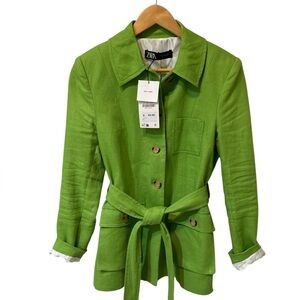 Zara Vibrant Green Button-Up Blazer